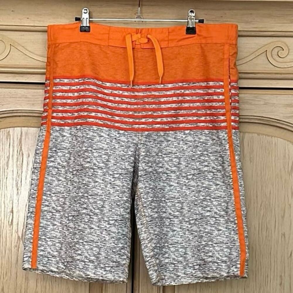 Wave Zone Boys Swim‎ trunks size XL 16/18 orange stripe